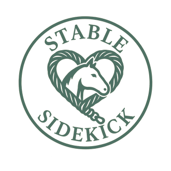 Logo illustration of a horse in front of a heart-shaped lead line.